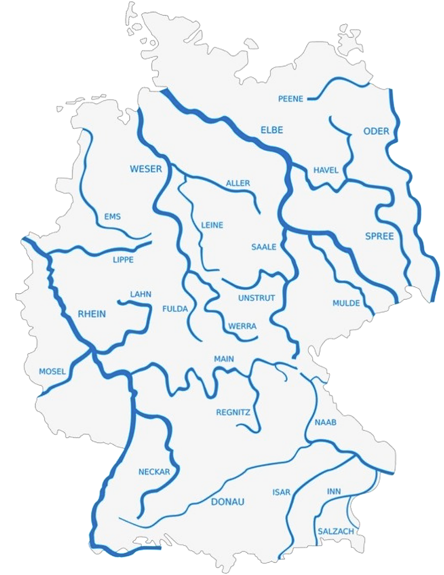 Карта рек Германии